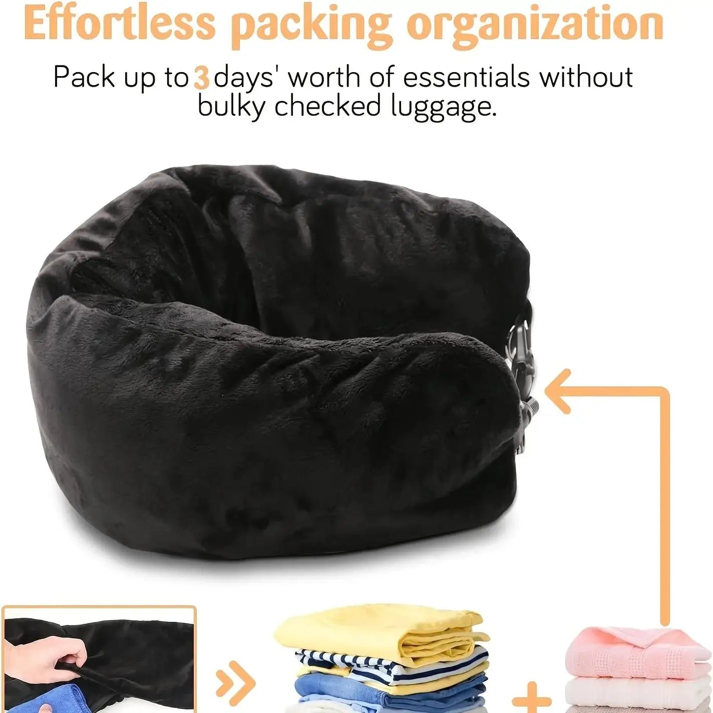 TravelPillow - Housse appuie-tête avec rangement